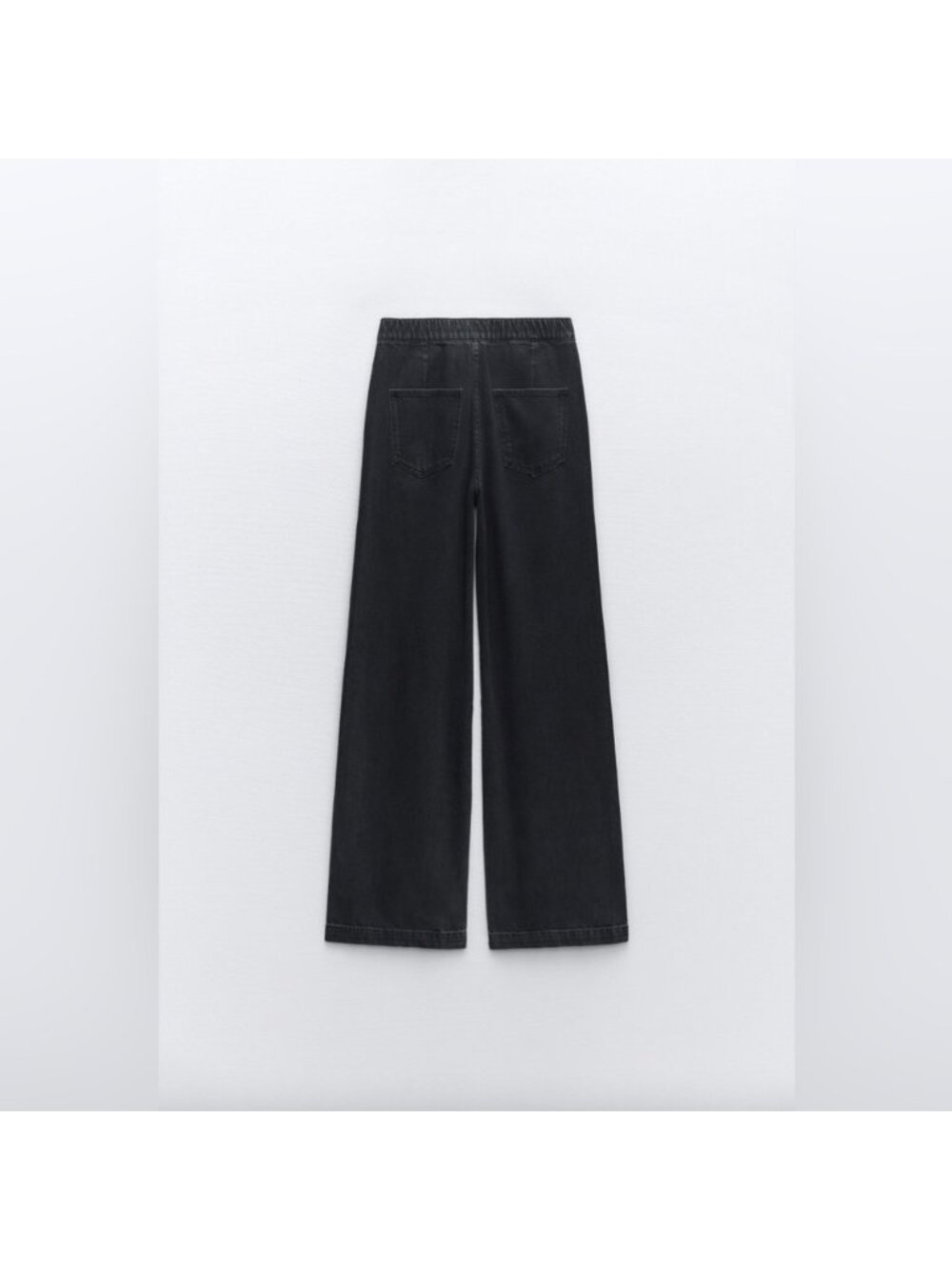 Zara Wide Leg Jeans Women’s Large Black Denim High Rise - Picture 13 of 16